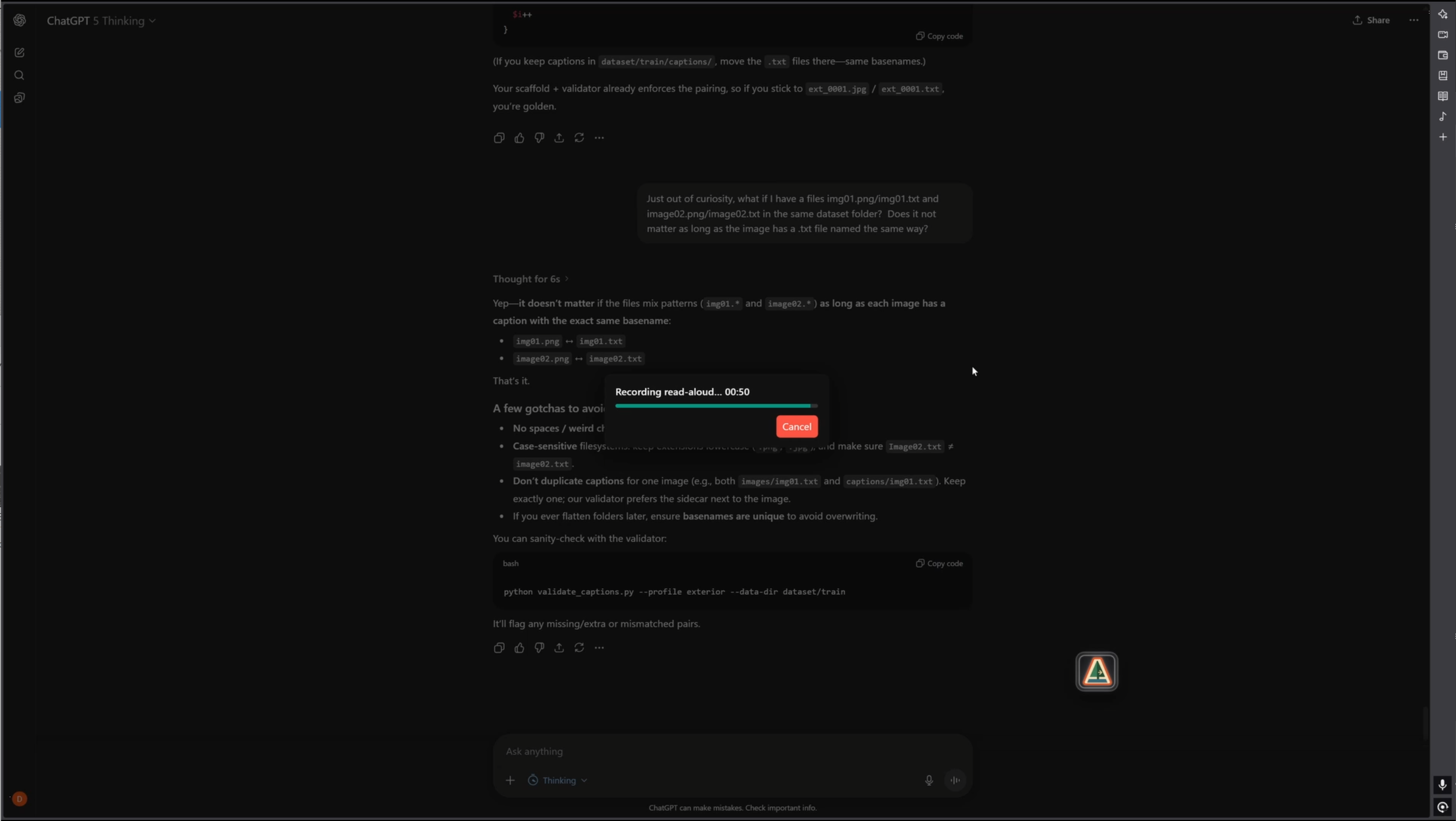 Audio export preview